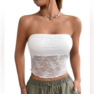Y2k Lace Tube Top